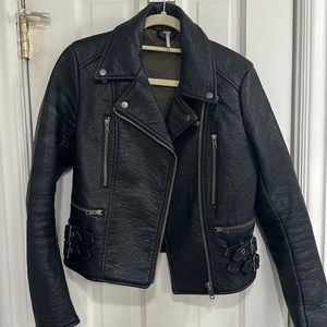 Black Free People Vegan Leather Jacket